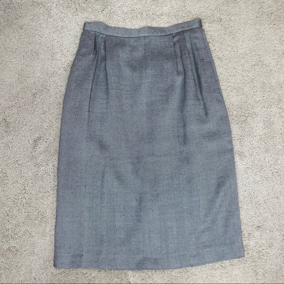 Vintage J. Gallery Gray Herringbone Skirt - Picture 2 of 11